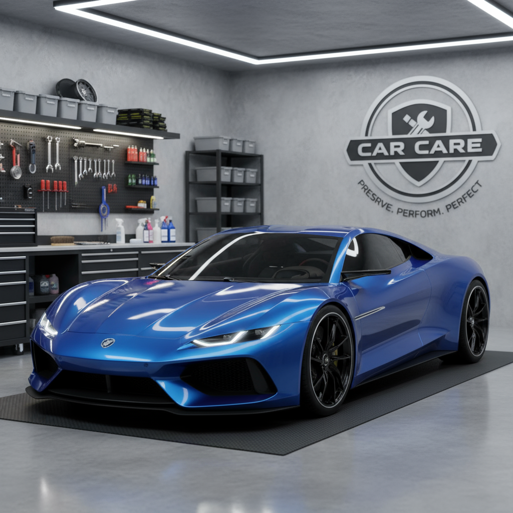 A shiny, well-maintained car in a garage, symbolizing the mission of the Cars Shelf website.