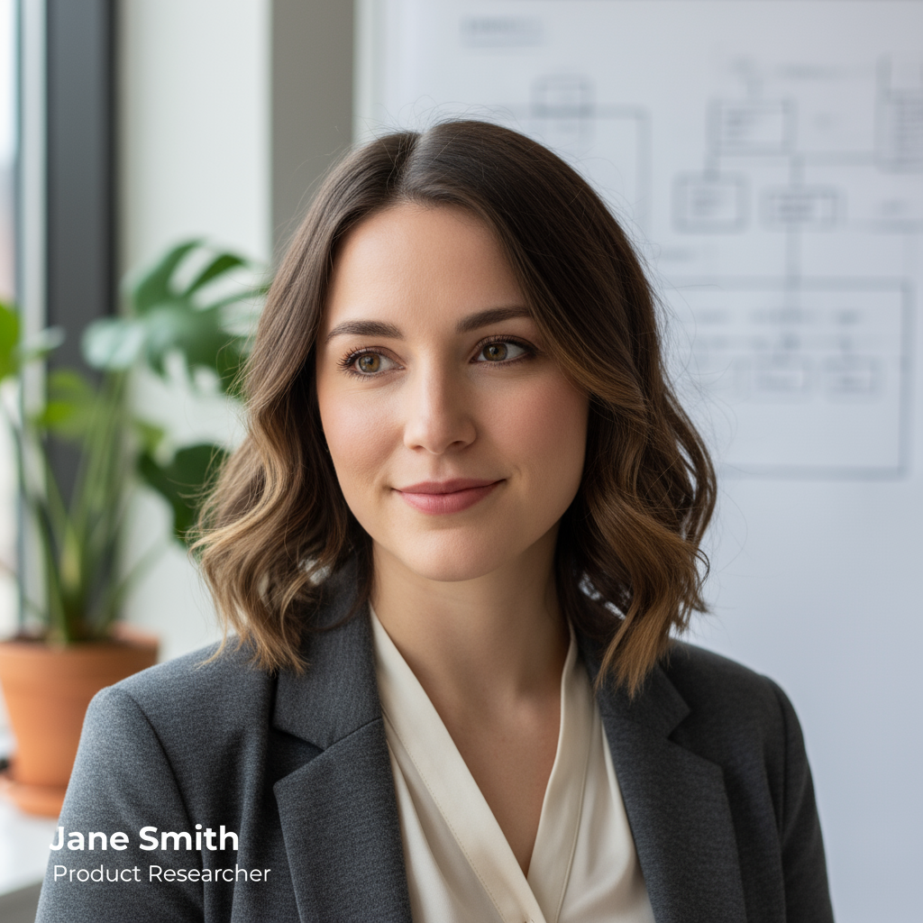 Headshot of Jane Smith, Product Researcher